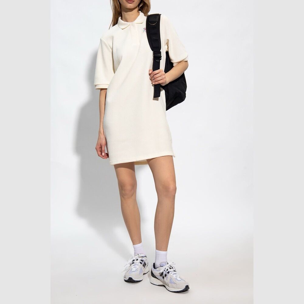Adidas Originals Embrodiered Soft & Cozy Cream Polo Dress IP3755